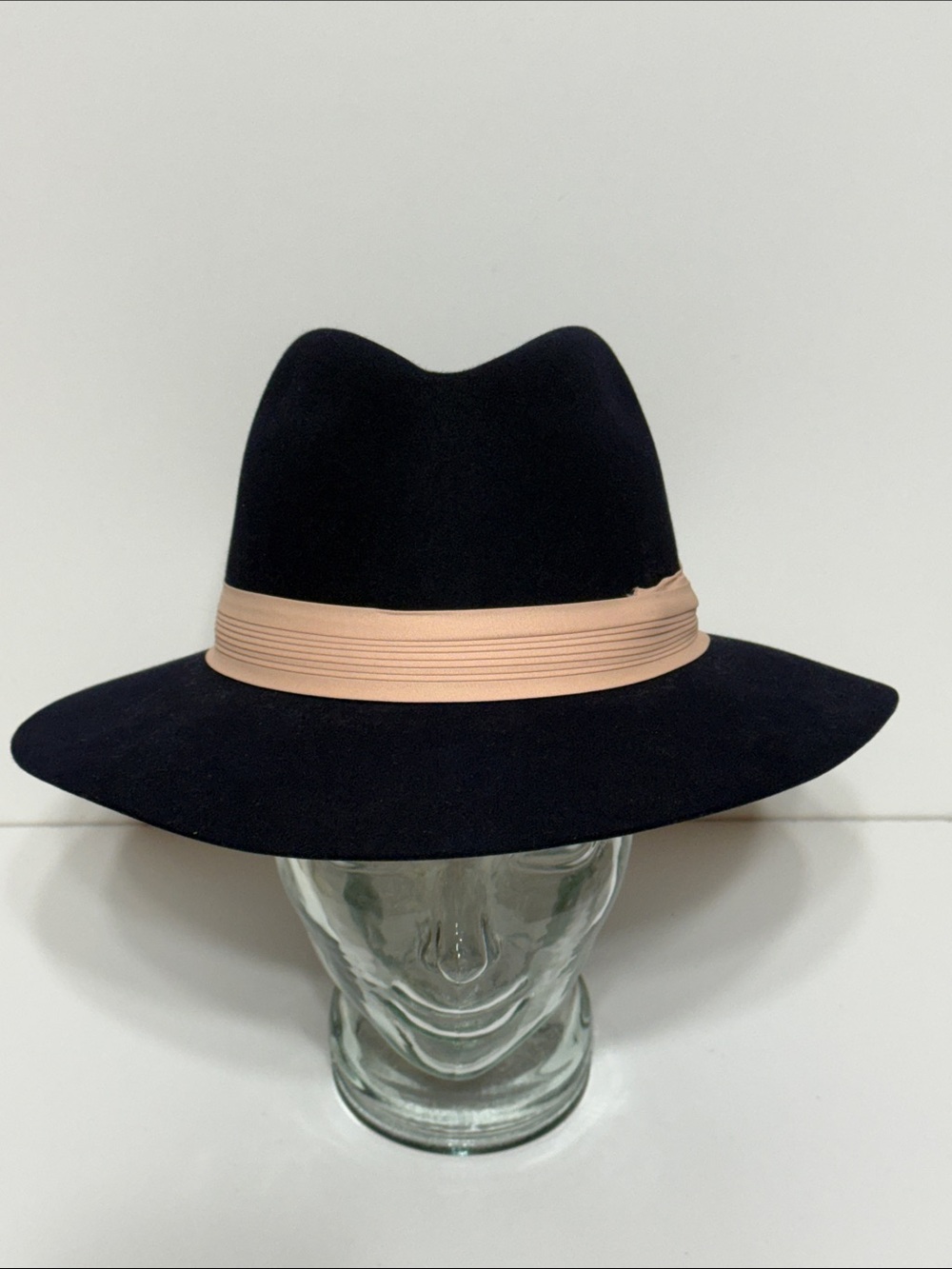 Vintage Dorian Safari Blue Fedora with Peach Crepe Hatband Made in South Africa